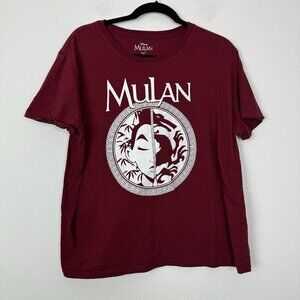 Disney Woman’s Burgundy Mulan Graphic T-Shirt Size Extra Large